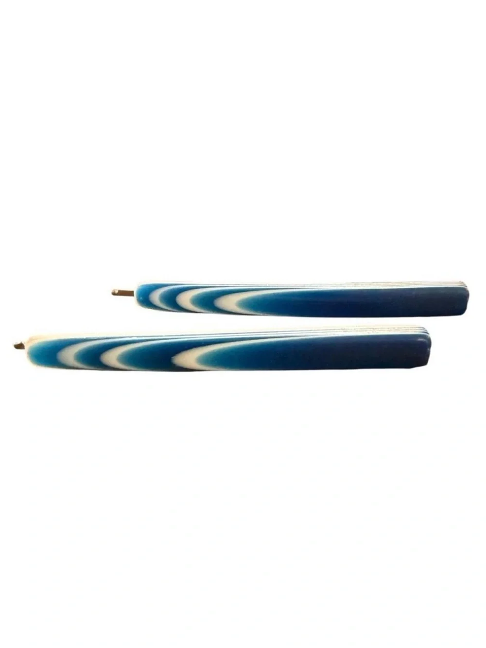 1970’s Vintage Blue and White Thick Plastic Bobby Pins, Retro Design